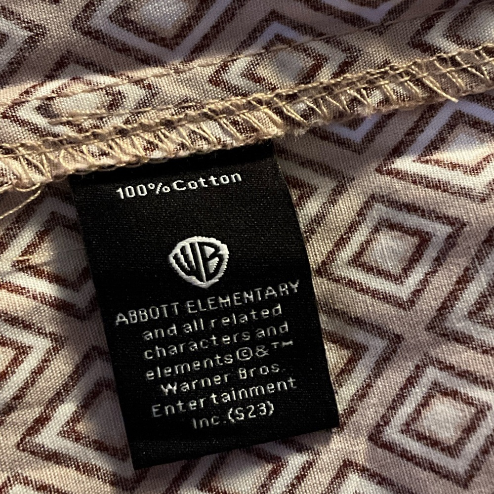 Abbott Elementary Diamond Print Button Down Shirt - Picture 13 of 13